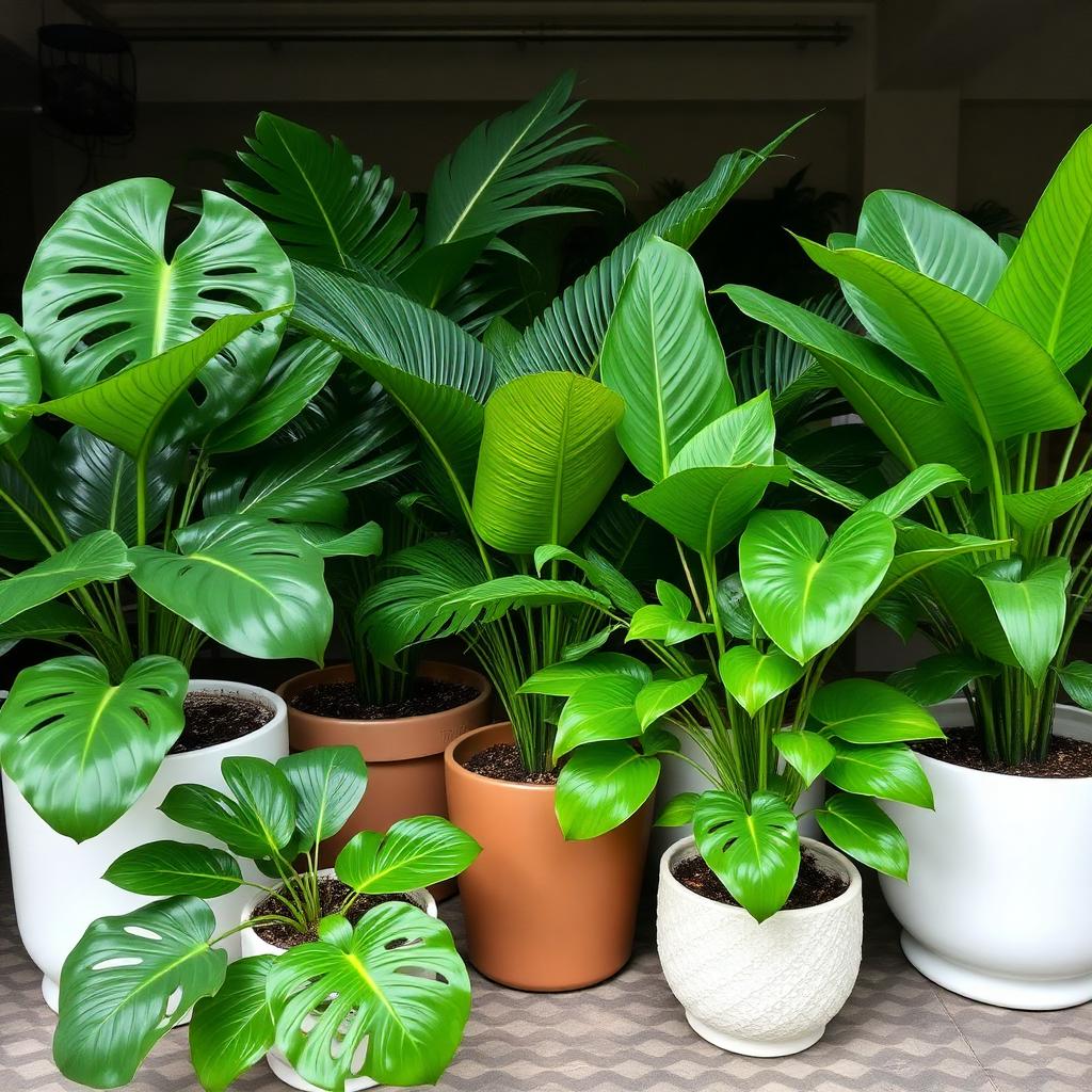 Plantas em vasos decorativos